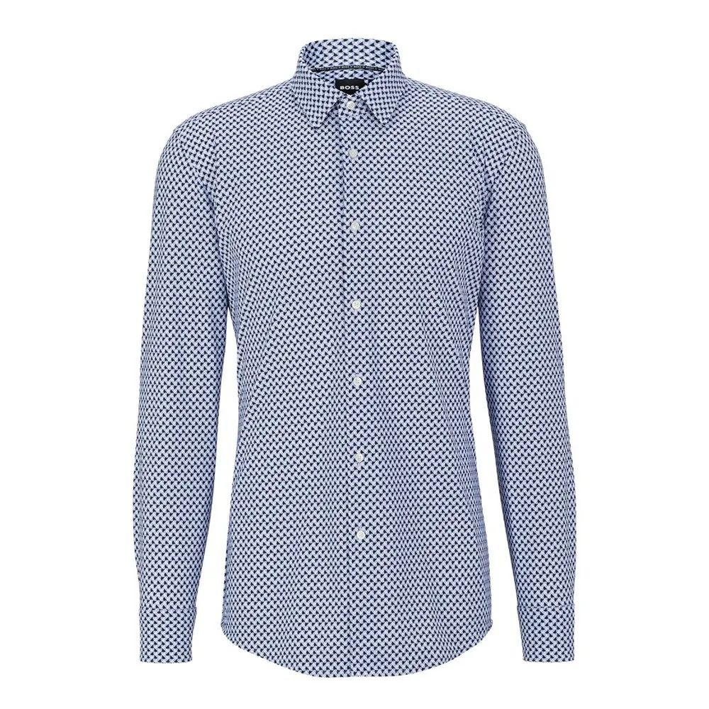 CAMISA BOSS MANGA LARGA ESTAMPADA SLIM FIT