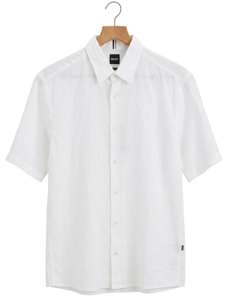 CAMISA DE LINO MANGA CORTA REGULAR FIT