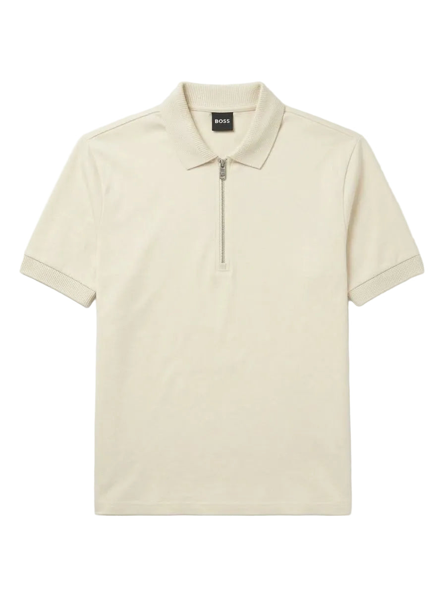 CHEMISE BOSS BEIGE CON CIERRE MERCERISED