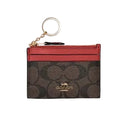 PORTA TARJETA COACH CW870 WALNUT TRUE RED