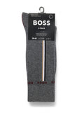 MEDIAS BOSS GRIS CON LINEAS 2 PACK