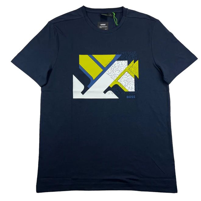 FRANELA BOSS AZUL CON ESTAMPADO REGULAR