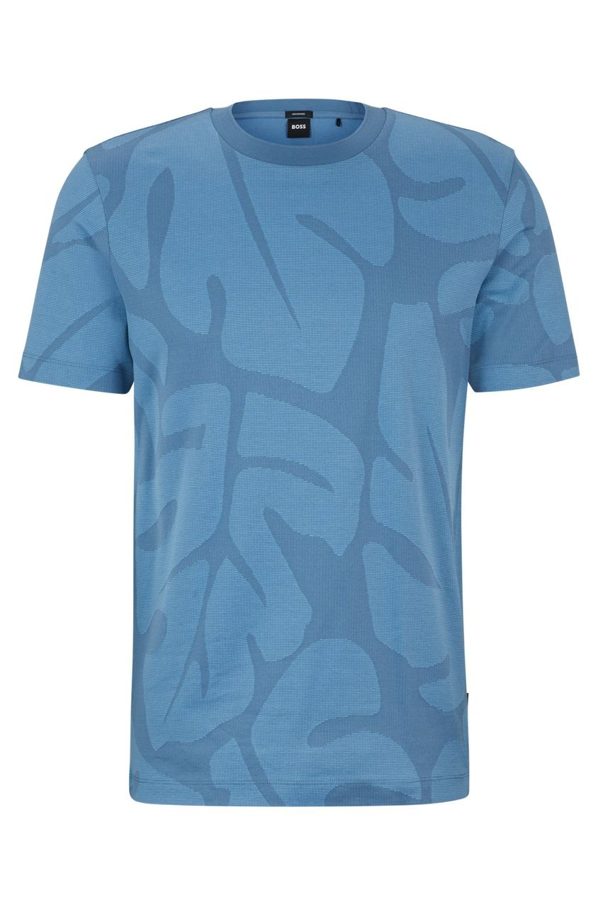 FRANELA BOSS AZUL CON ESTAMPADO MERCERISED