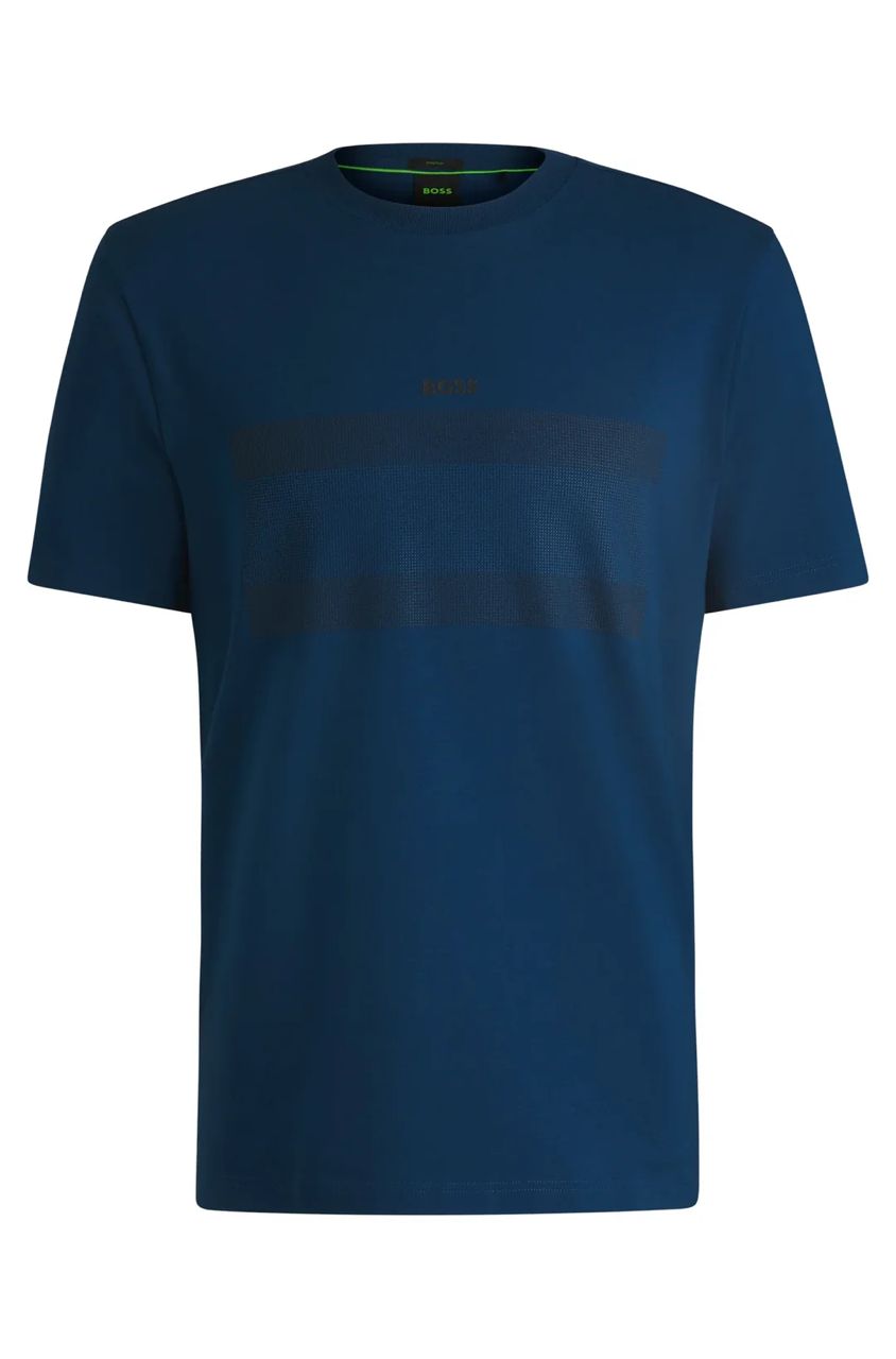 FRANELA BOSS AZUL CON TEXTURA STRETCH
