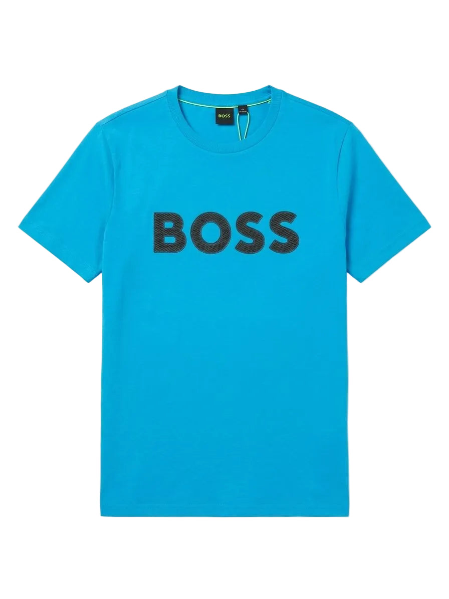 FRANELA BOSS AZUL TURQUESA CON TEXTURA REGULAR