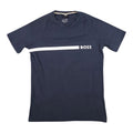 FRANELA BOSS AZUL Y RAYA BLANCA SLIM FIT