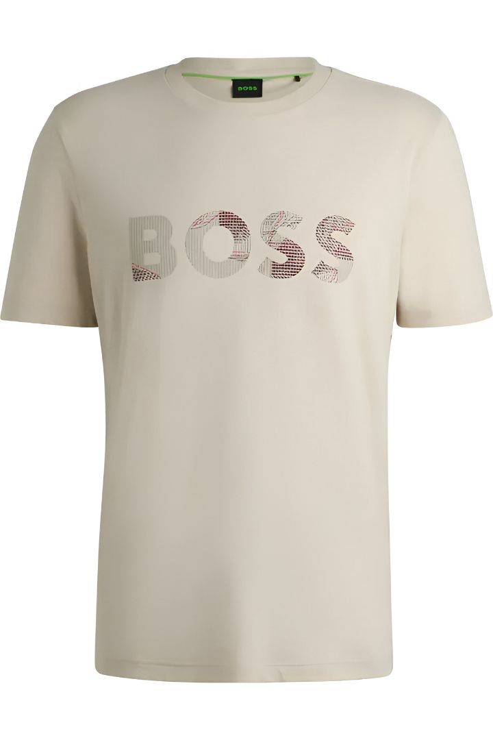 FRANELA BOSS BEIGE CON ESTAMPADO REGULAR
