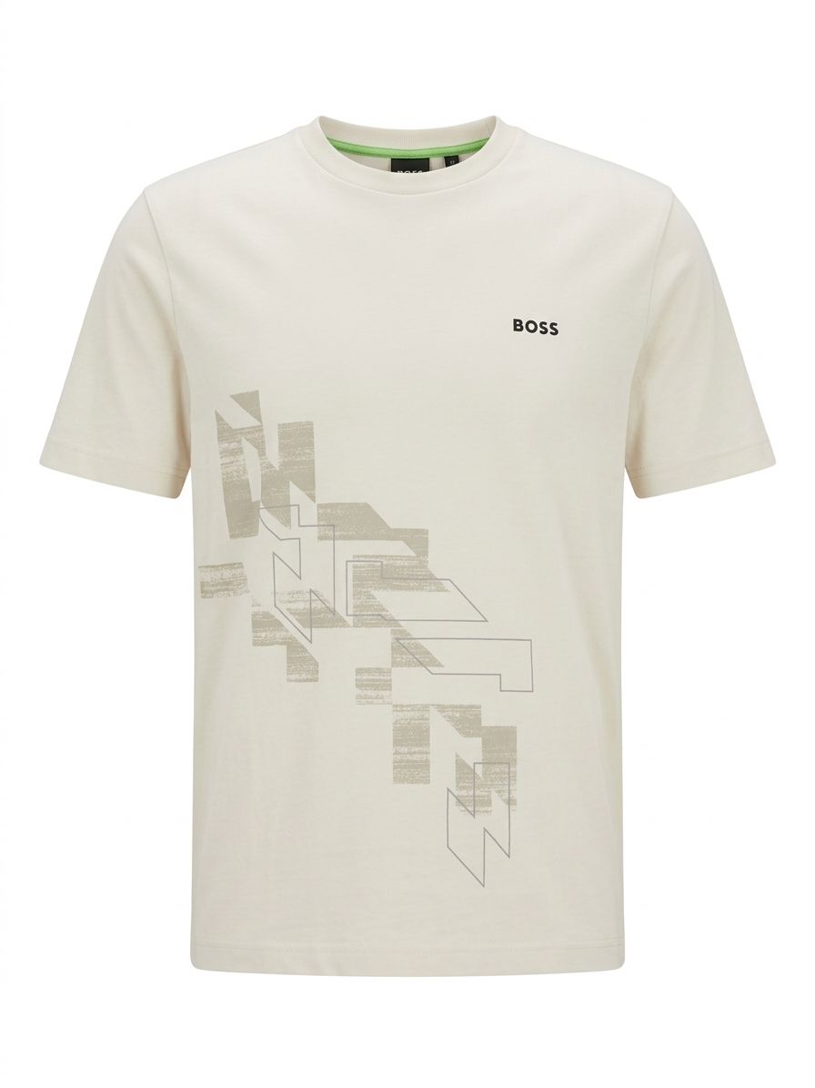 FRANELA BOSS BEIGE ESTAMPADO EFECTO REFLECTIVO STRECTH