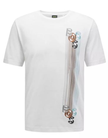 FRANELA BOSS BLANCA CON ESTAMPADO REGULAR
