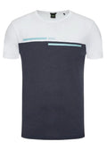 FRANELA BOSS BLANCA Y AZUL STRETCH