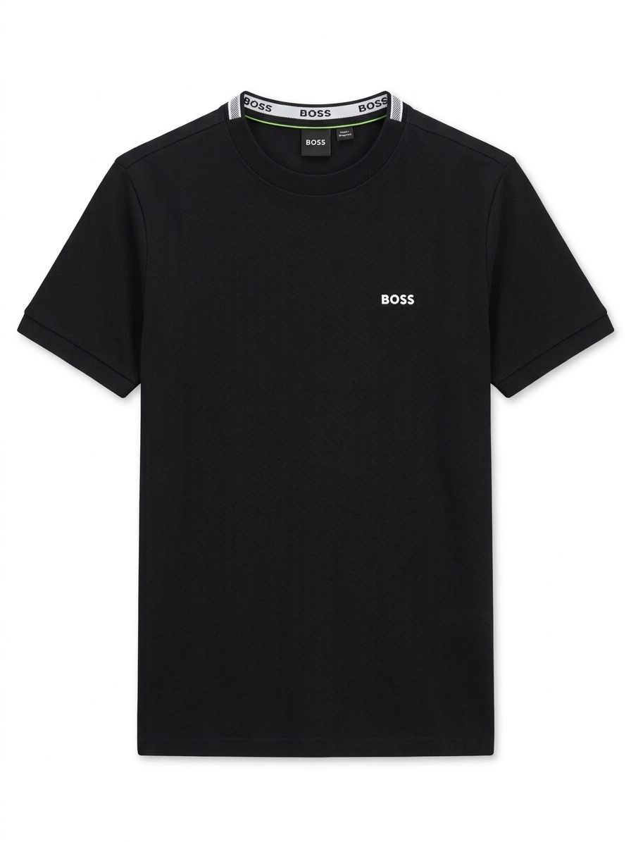 FRANELA BOSS NEGRA CON BLANCO REGULAR