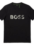 FRANELA BOSS NEGRA CON ESTAMPADO GRANDE REGULAR