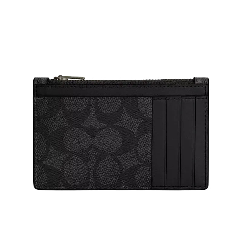 PORTA TARJETA COACH CV764 CHARCOAL BLACK