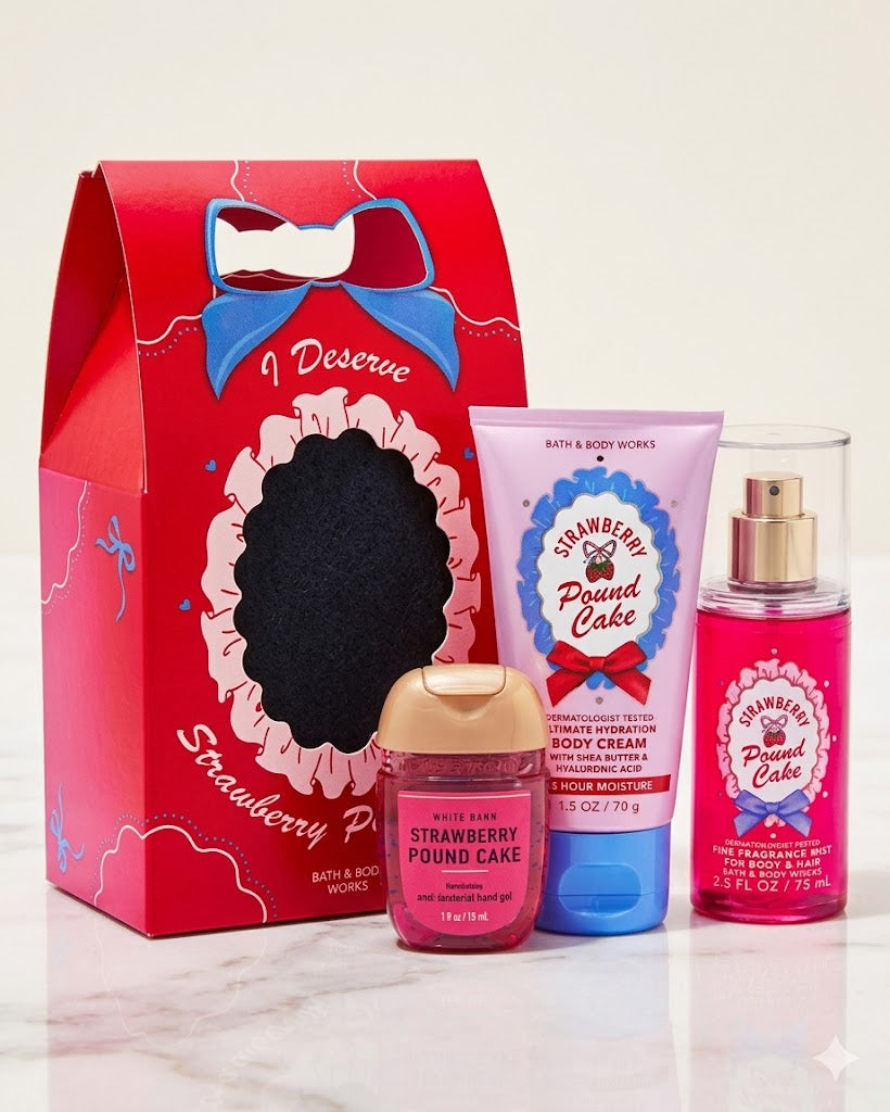 MINI SET BATH AND BODY STRAWBERRY POUND CAKE
