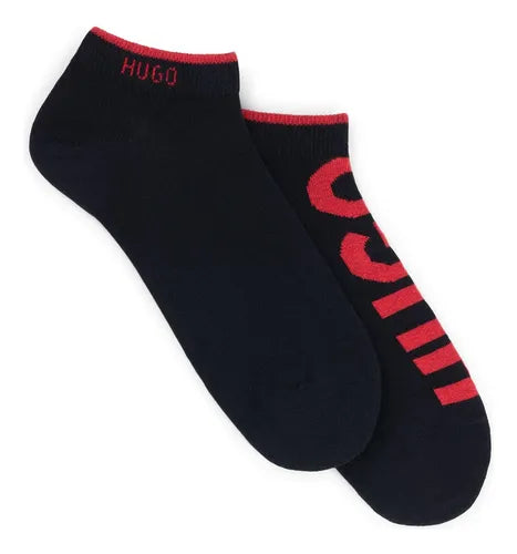 MEDIAS BOSS NEGRO CON ROJO 2 PACK