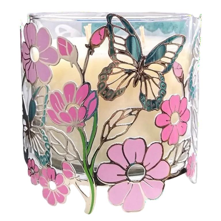 PORTA VELAS 3 MECHAS MARIPOSAS