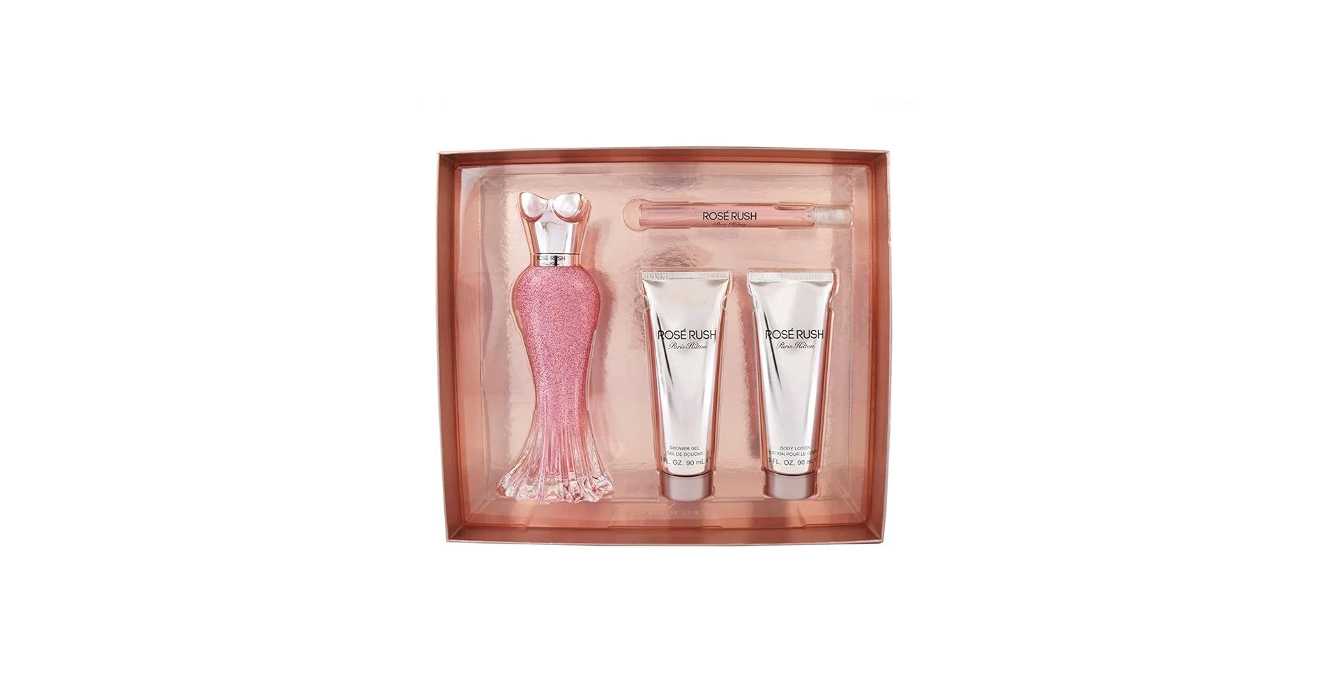 SET ROSÈ RUSH PARIS HILTON 4 PCS W