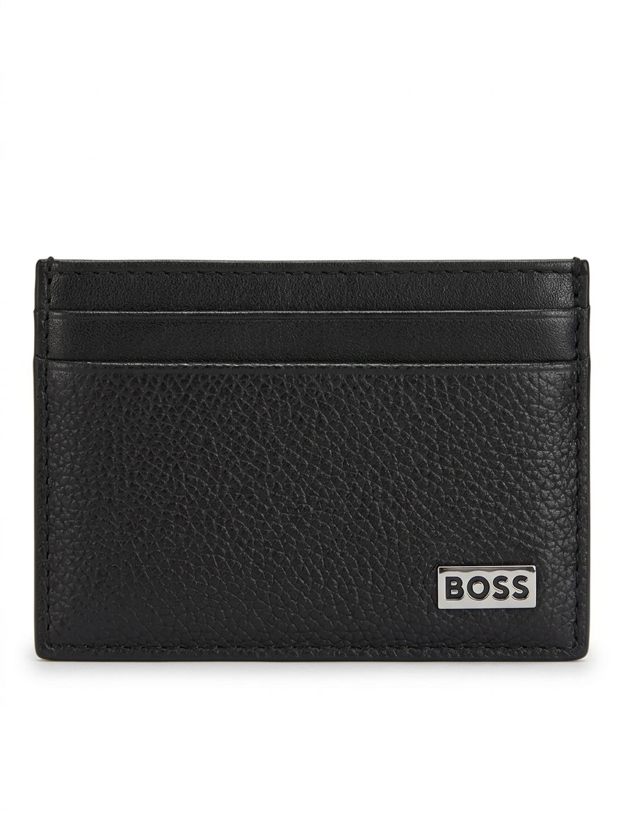 TARJETERO BOSS NEGRO Y PLATEADO